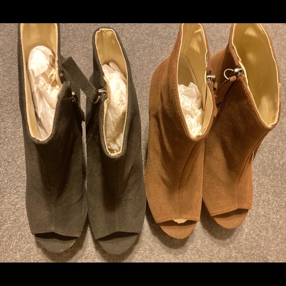 Boot LOT winter platform open toe wedge 2n1 BNWOB - Picture 5 of 5